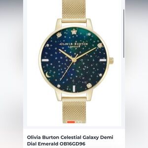 Olivia Burton Celestial Galaxy Demi Dial Emerald Watch